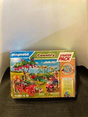 Playmobil country 71380 potager de la ferme tournesols pommier brouettes motoculteur neuf