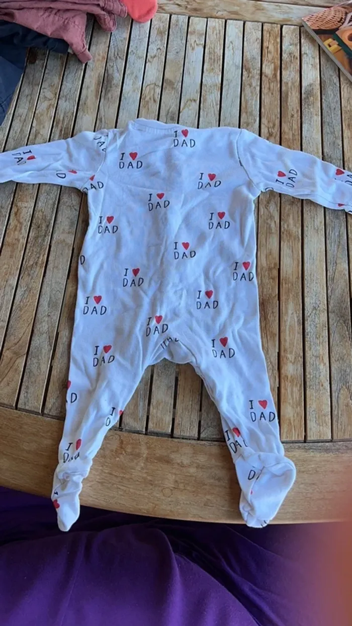 Pyjama manches longues  I love Dad H&M - 2/4 mois - photo numéro 5