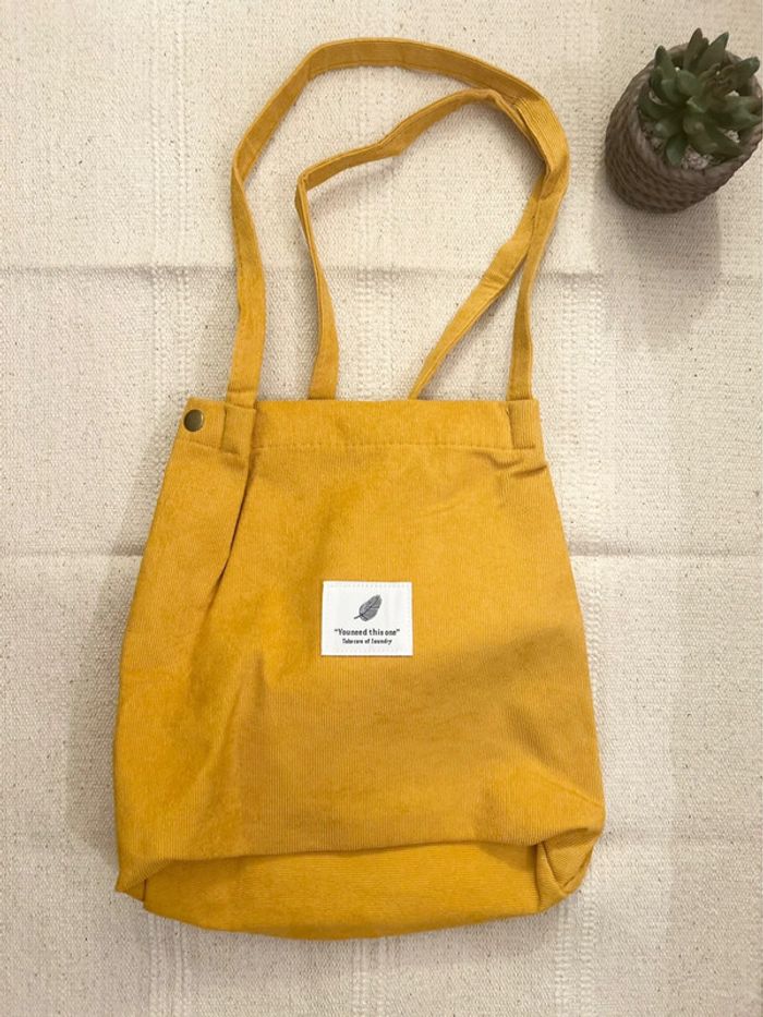 Sac velour côtelet moutarde