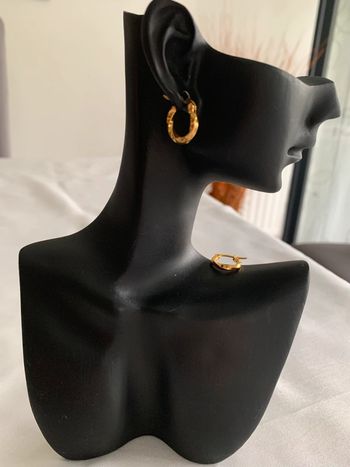 Boucles d’oreilles créoles torsadées en acier inoxydable doré 14 mm