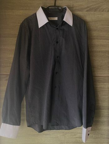 Chemise à ligne blanc et noir Yves Enzo/ Homme