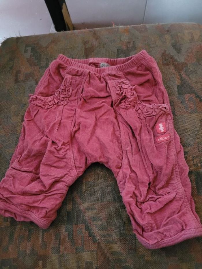 Pantalon velours taille élastique 6 mois