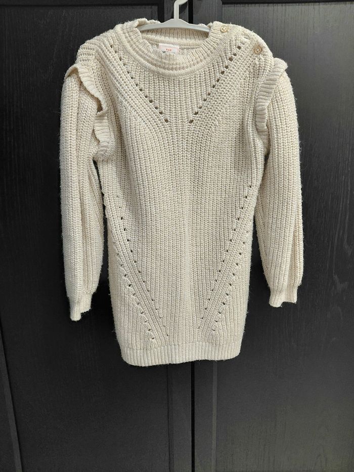 Robe pull tape à l'œil TAO taille 4ans crème et brillant - photo numéro 1