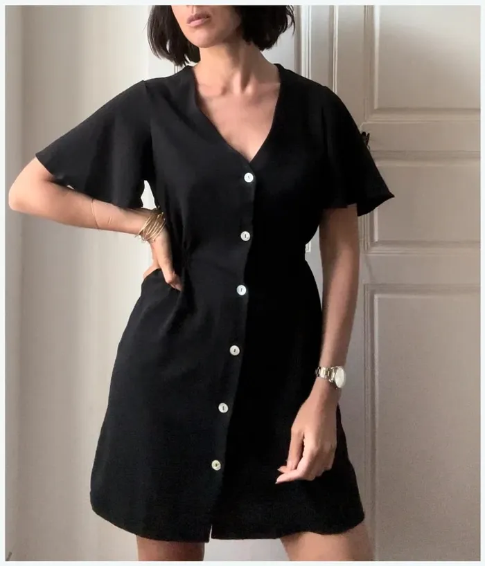 Robe noire manches courtes - benoa taille XS/S