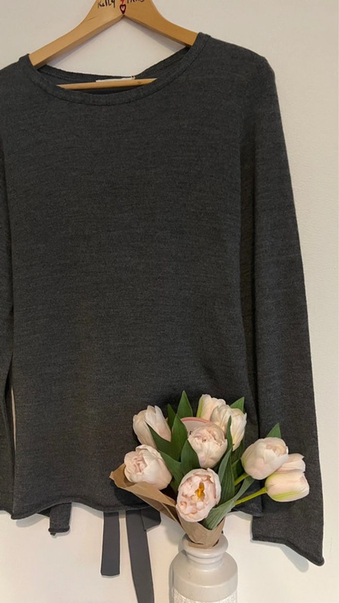 Pull gris bi-matière 🤍🤍 - photo numéro 7