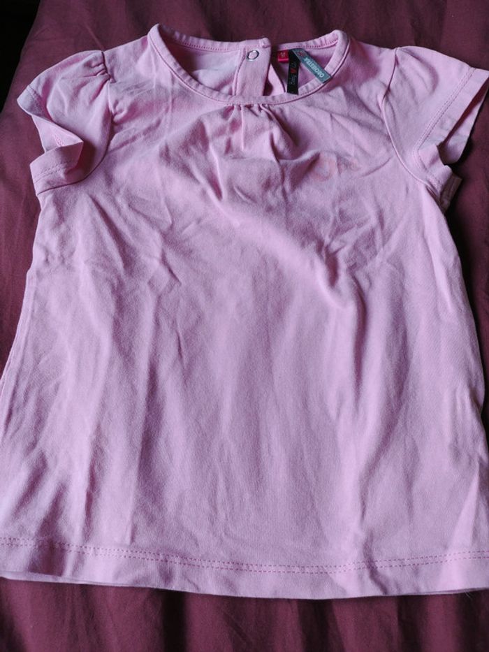 T shirt rose manche courte
