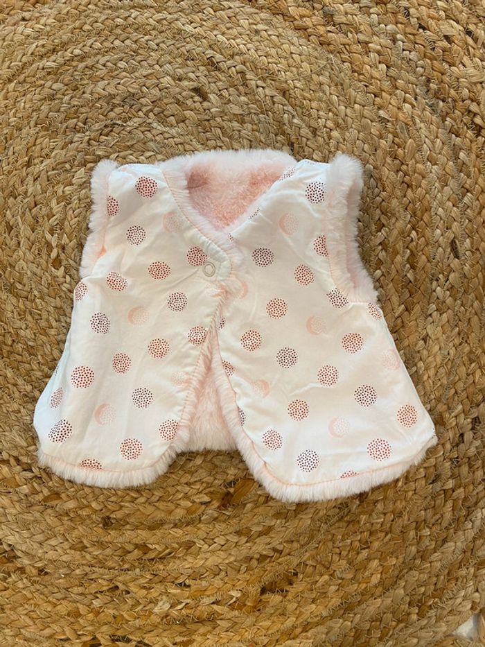 Gilet polaire réversible bébé fille 3 mois - photo numéro 2