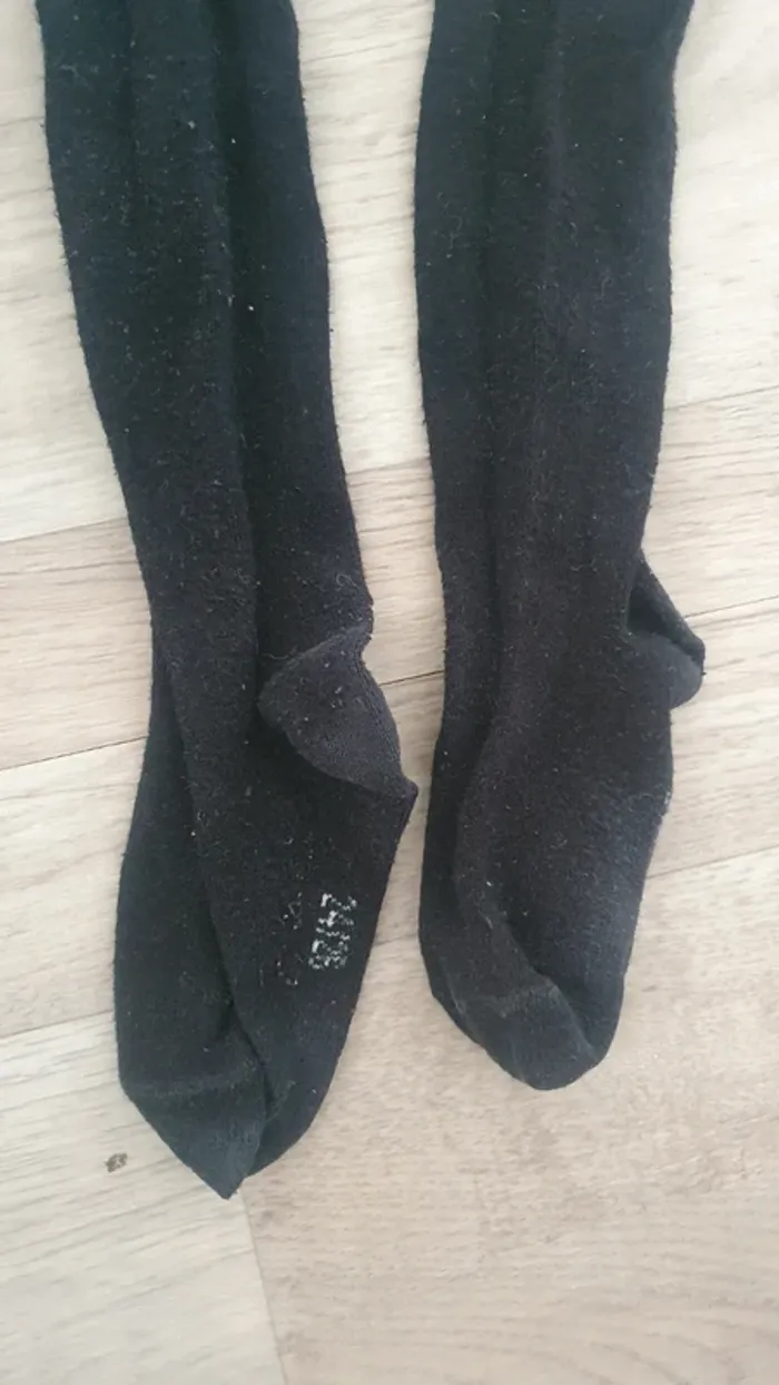 Lot de 2 collants épais hiver noir pailleté fille taille 24/26 - photo numéro 4