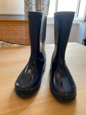 Bottes en caoutchouc mixtes bleu marine aspect brillant taille 34/35