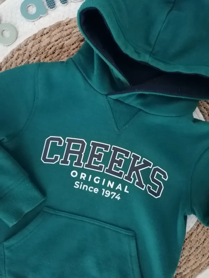 Sweat à capuche vert foncé - Creeks - 5/6 ans - photo numéro 2