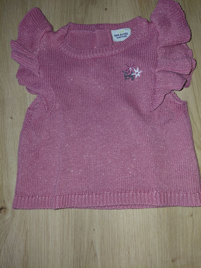 Pull sans manches avec paillettes