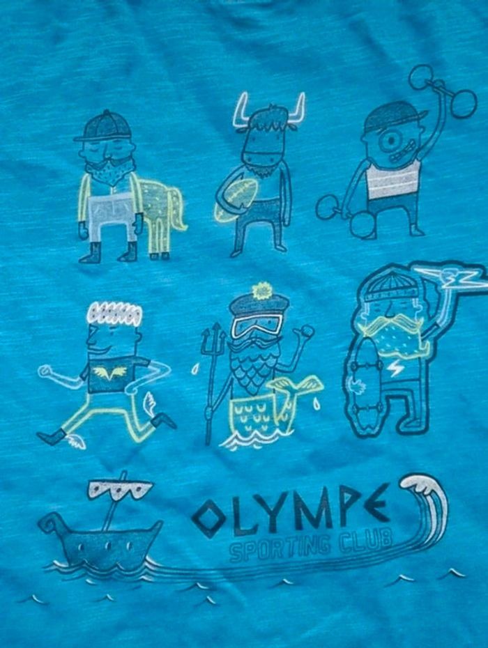 T.shirt manches longues bleu et vert Du pareil au même 5 ans - photo numéro 2