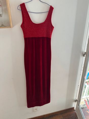 Robe rouge en velour et paillette lissa Paris
