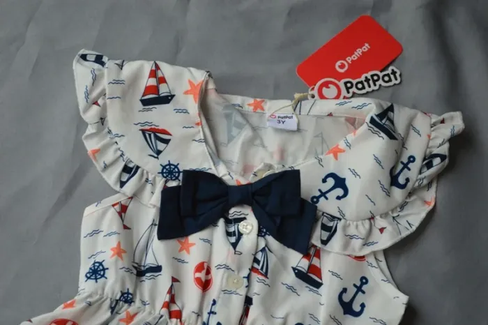 Robe Fille PatPat Marine & Blanc Motif Marin 3 ans Neuve - photo numéro 2
