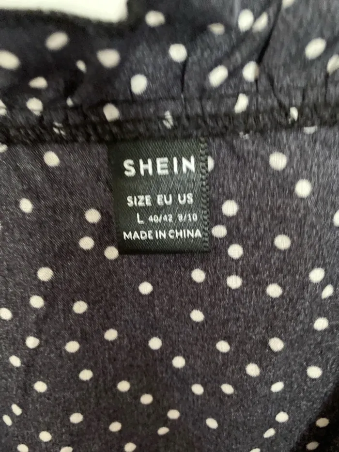 Blouse noir à petit pois blanc manche bouffante SHEIN - photo numéro 6