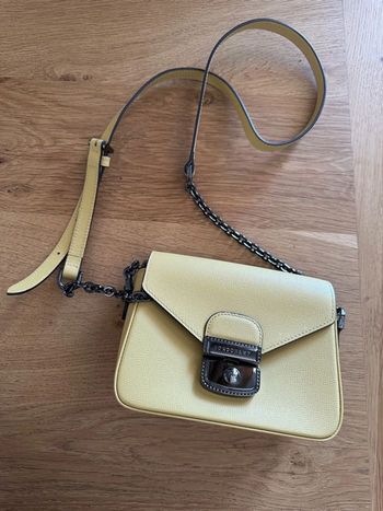 Sac Longchamp jaune cuir