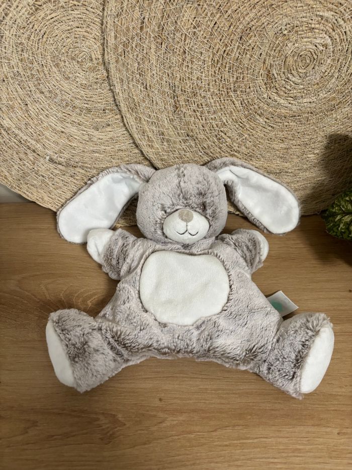 Neuf doudou marionnette lapin beige blanc tex baby Carrefour - photo numéro 2
