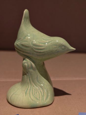 Oiseau vert Saint Jean l'Aigle émaux de Longwy