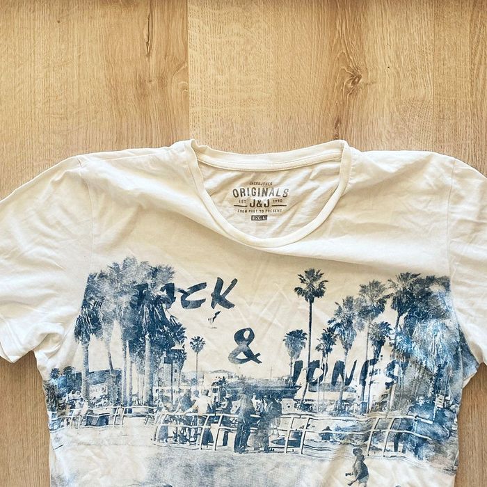 Jack and Jones T-Shirt US Vintage Aquarelle Painting Blanc Homme Exclusive Collection (Taille L) - photo numéro 3