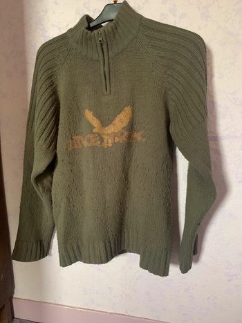 pull homme kaki motif devant taille M