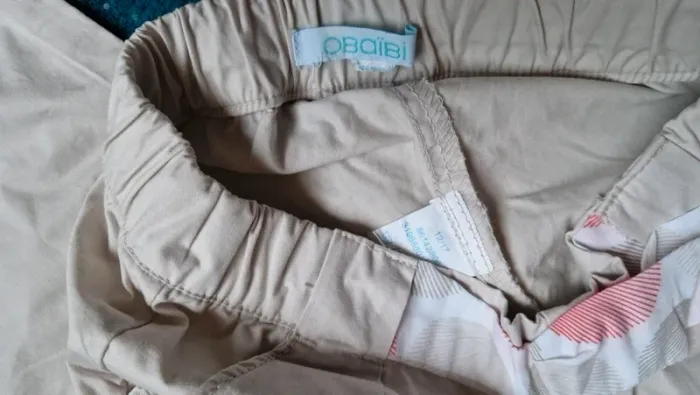 Pantalon beige en toile 4ans obaïbi - photo numéro 4