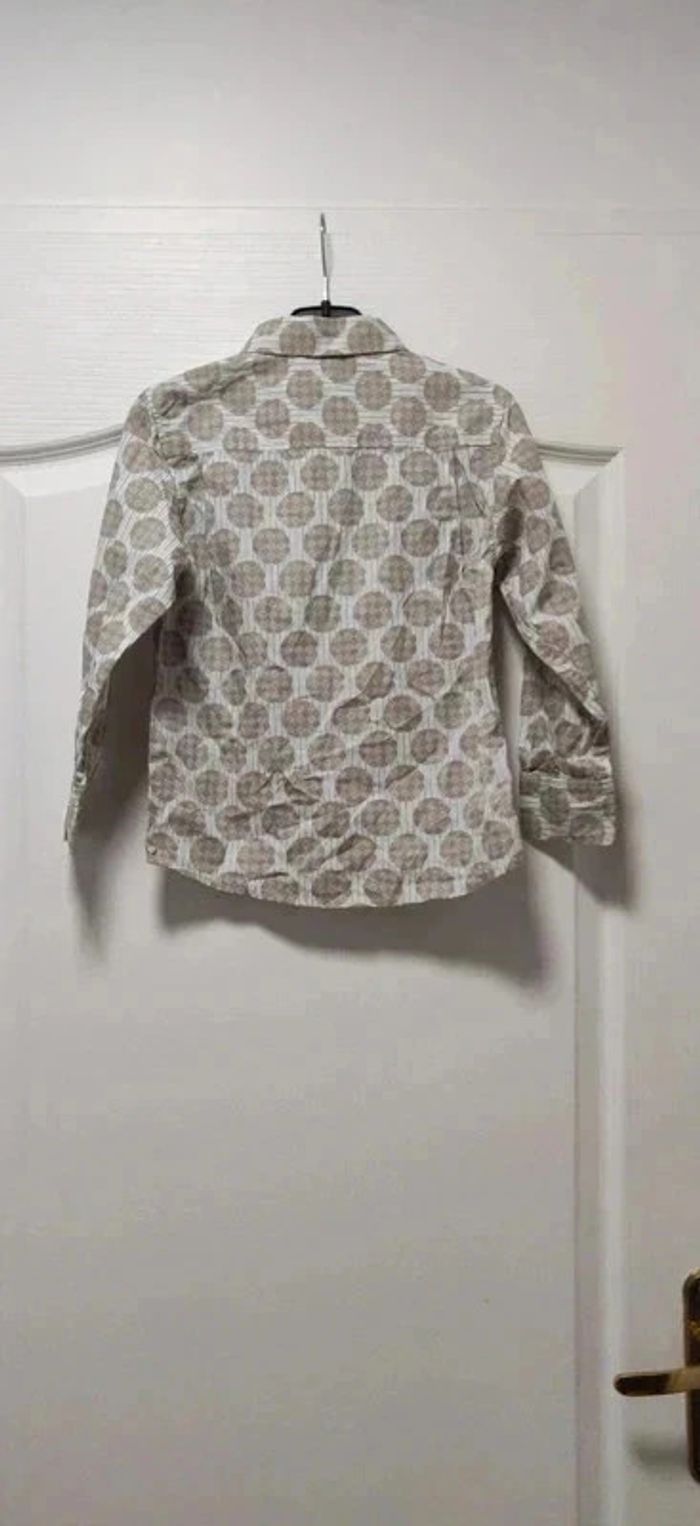 Neuve chemise La Redoute ml rayée motifs ronds 6 ans - photo numéro 2