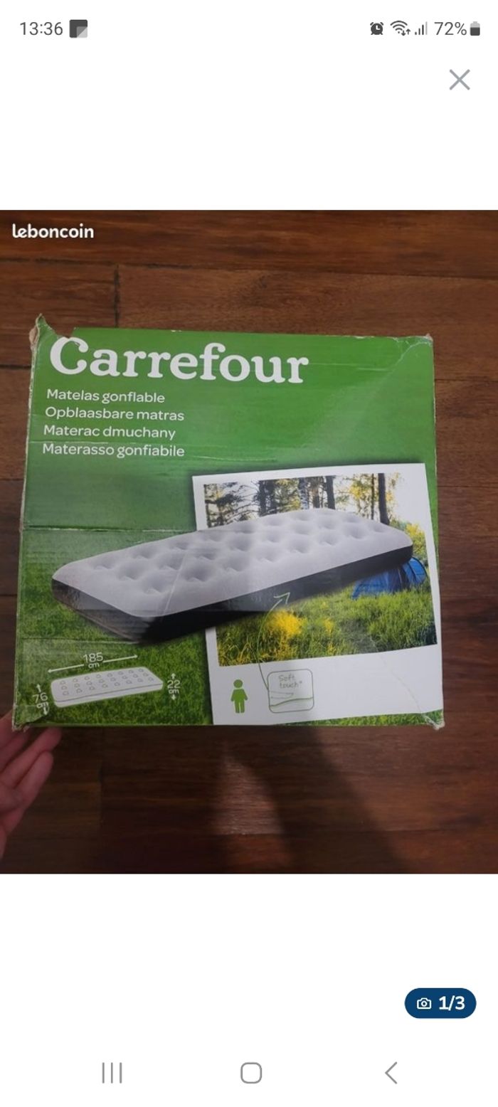 Matelas gonflable 1place Carrefour🌿