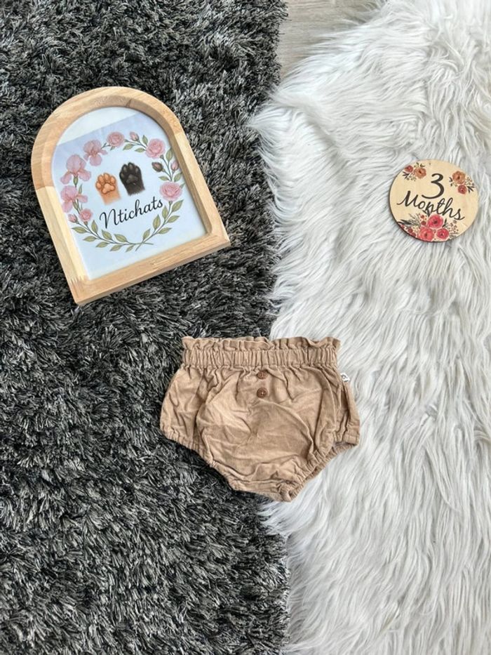 Bloomer velours marron - cadet Rousselle - 3 mois