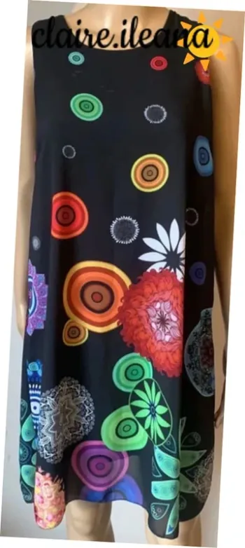 🛑 robe à fleur colorée 🛑T.unique