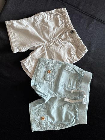 Lot 2 shorts 18 mois bleu pastel & beige