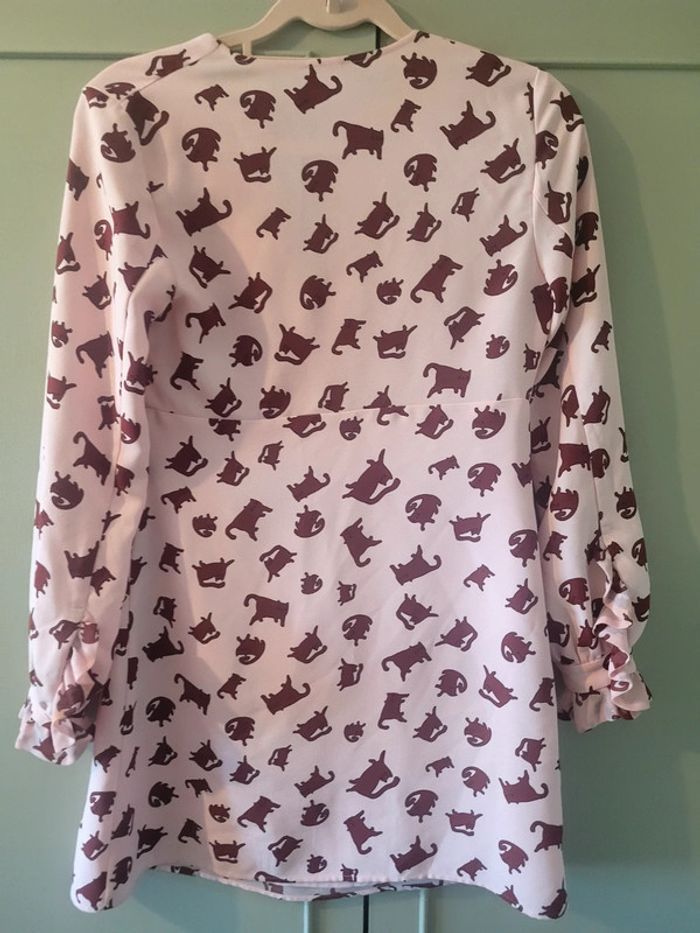 PINKO Mini-robe rose pâle avec imprimé chat - photo numéro 2