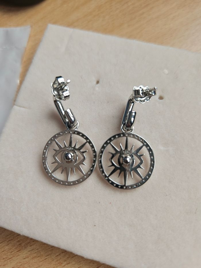 Boucles d'oreilles les georgettes l'œil argenté - photo numéro 5