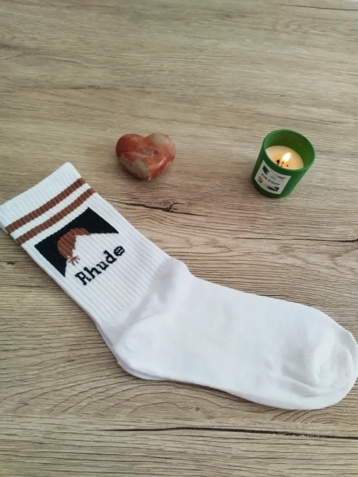 Chaussettes de tennis blanches à motifs Rhude