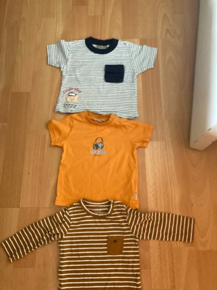 Lot de 3 t-shirts 6/9 mois garçon Mexx vert baudet