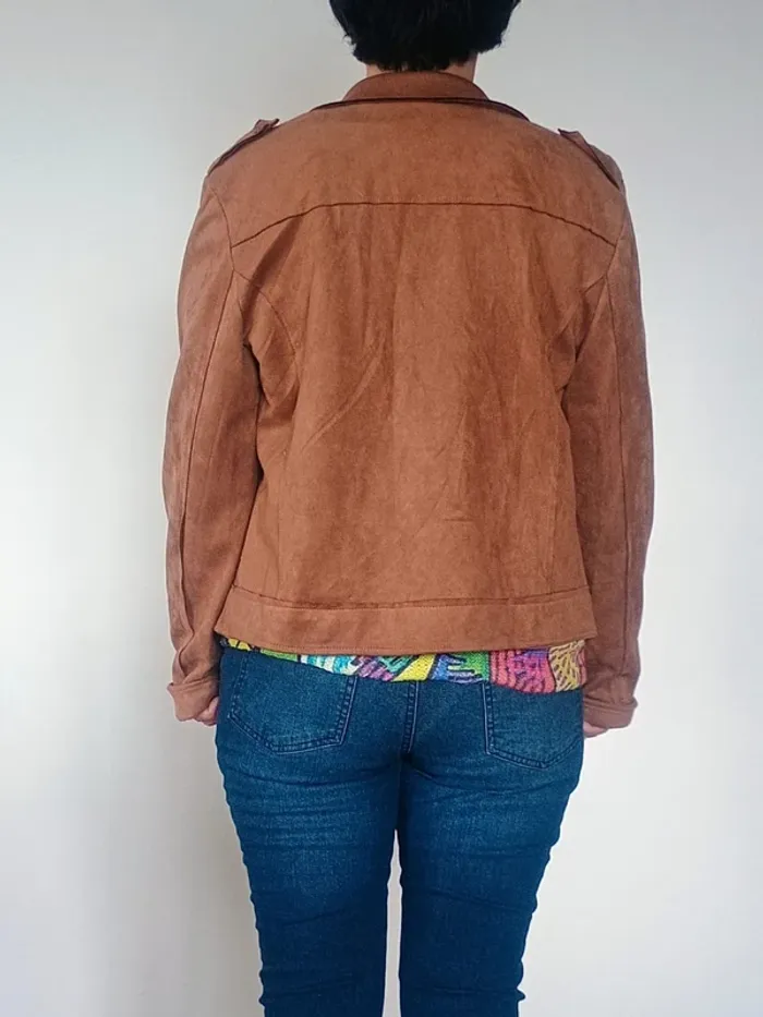 veste femme facon daim Marron T44 - photo numéro 3