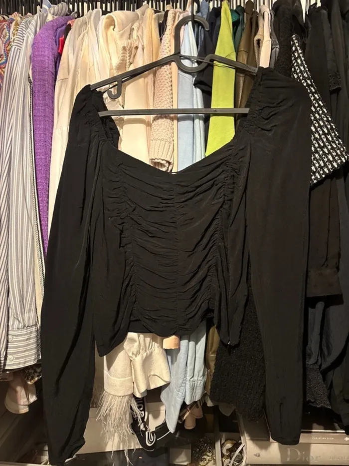 Top froncés décolleté carré