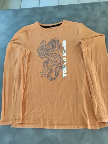 🟡 T-shirt jaune moutarde Kiabi 12 ans