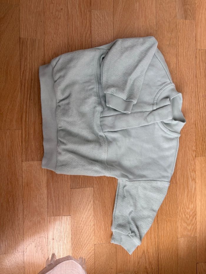 Sweat bi matière vert d’eau