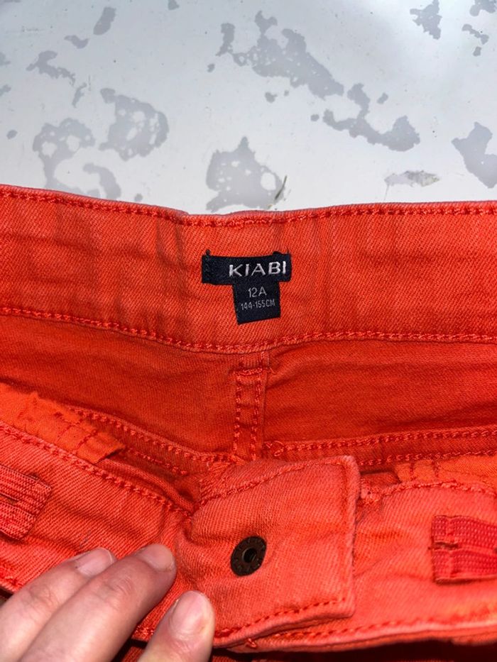 Short en jean rouge garçon 12 ans Kiabi - photo numéro 3
