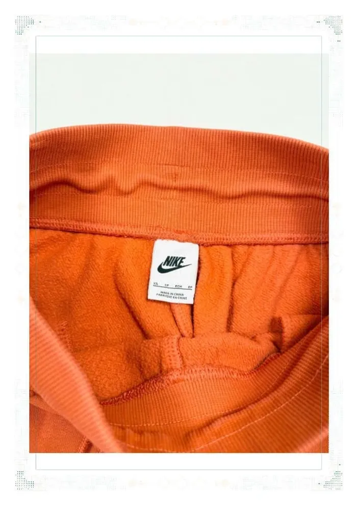 Nike pantalon taille haute coupe large orange femme taille XS coton - photo numéro 5