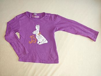 Tee-shirt longues manches lapin 5 ans