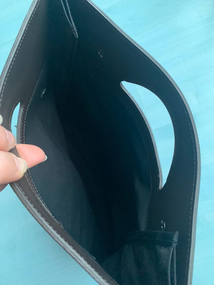 Sac à main pliable lancel noir et marron - photo numéro 4