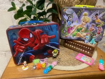 Deux boîtes goûter Spiderman et fée clochette