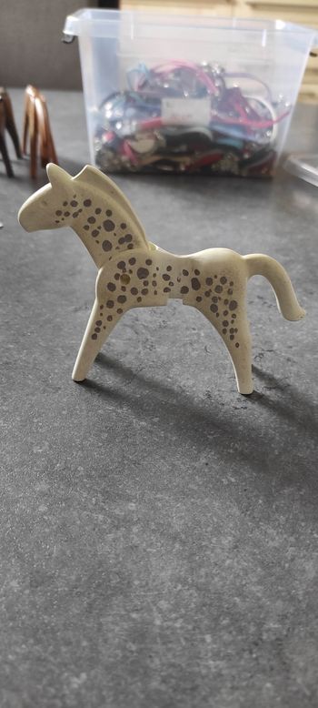 (A68) Playmobil cheval blanc/gris vintage