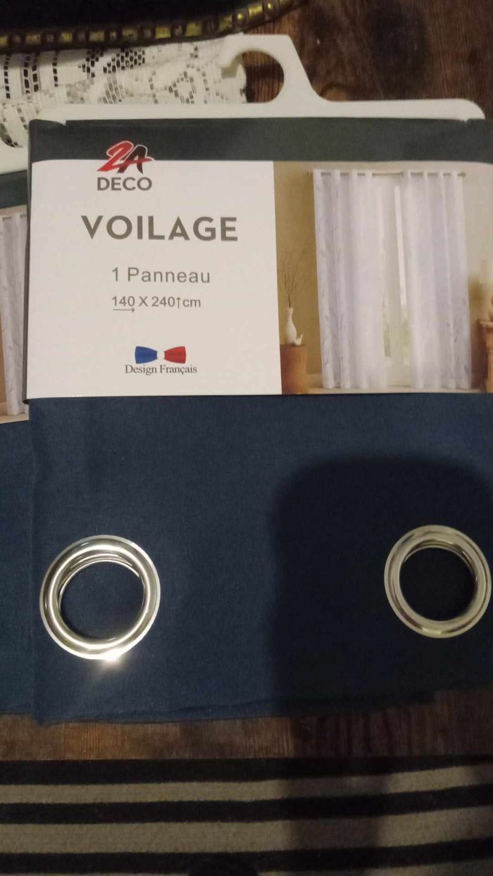 2 voilage bleu 140/240cm - photo numéro 2