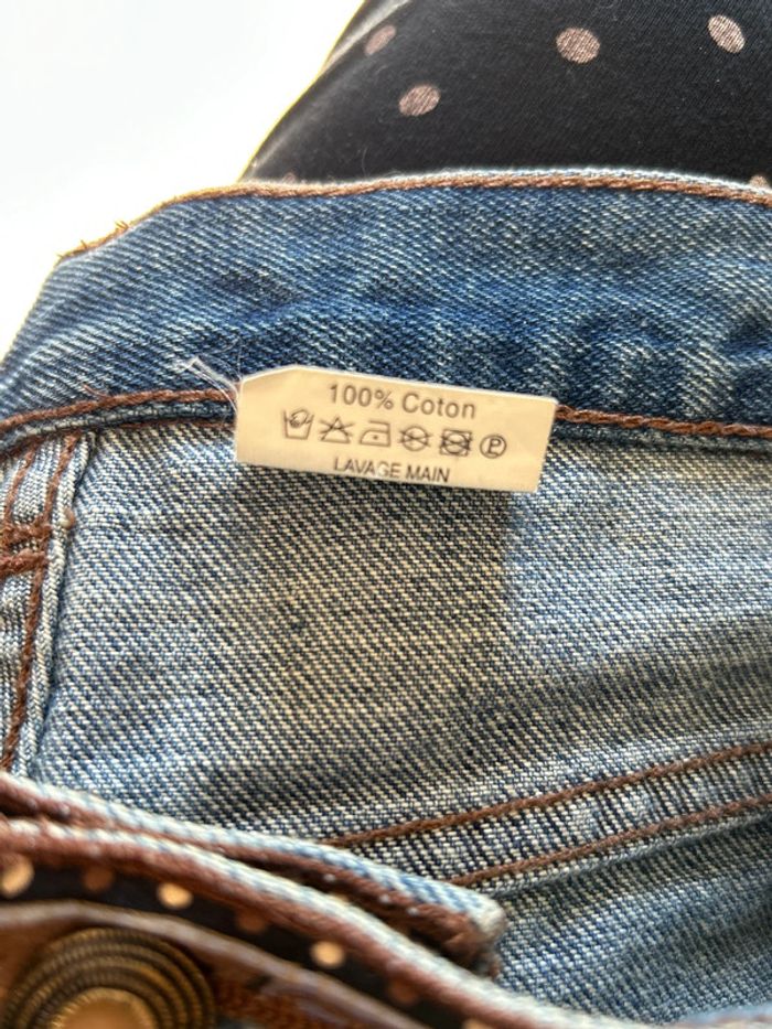 🤎🌿Jean court vintage folk hippie boho 70´s style floral paisley cropped jeans🌿🤎 - photo numéro 17