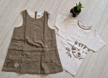 Robe salopette et T-shirt Cadet Rousselle - Taille 18 mois