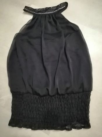 Haut noir en voile doublé dos nu Taille unique Fashion