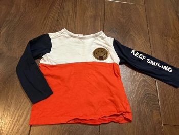 T-shirt à manches longues en coton motif smiley S.Oliver Taille 92-98 cm