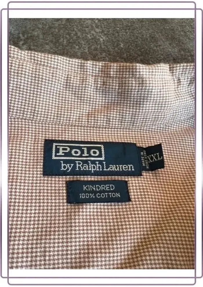 Chemise moutarde/blanc Ralph Lauren coton XXL - Men shirt - Herrenhemd - Camicia uomo - photo numéro 4